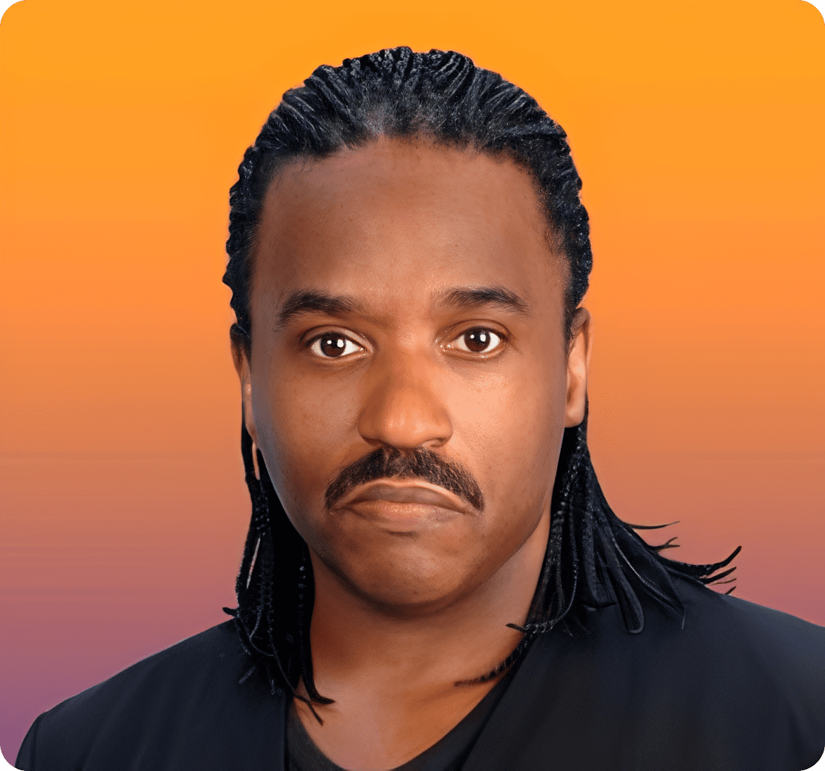 Portrait of a man with mustache.